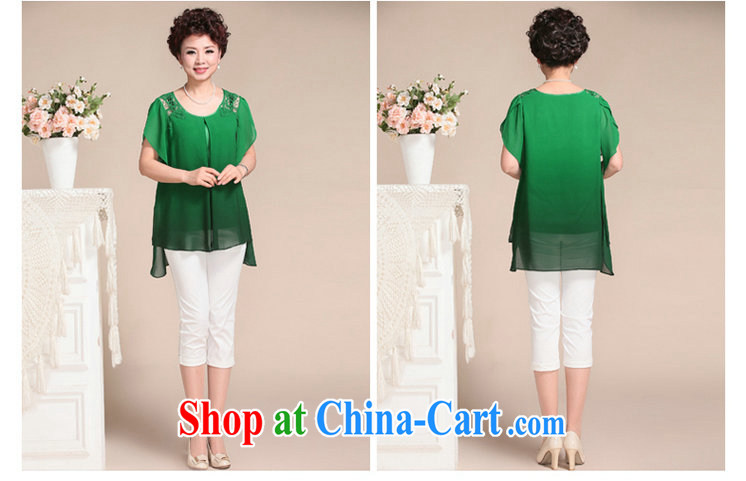 Ousmile summer 2015 new, old mother with solid color simple Openwork round-collar short-sleeve female T shirts snow woven shirts large code 639 green 4 XL pictures, price, brand platters! Elections are good character, the national distribution, so why buy now enjoy more preferential! Health