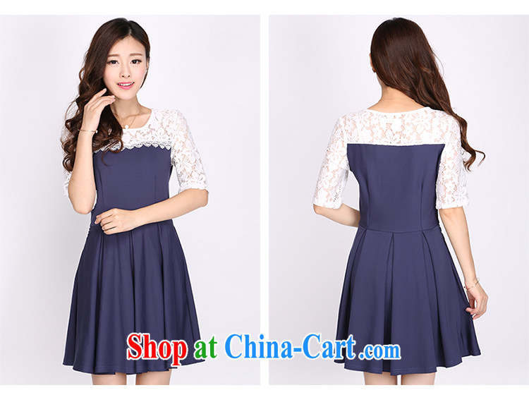 Laurie flower, the Code women summer dresses Korean version the FAT and FAT mm lace short sleeve graphics thin skirts 2116 cape blue 5 XL pictures, price, brand platters! Elections are good character, the national distribution, so why buy now enjoy more preferential! Health