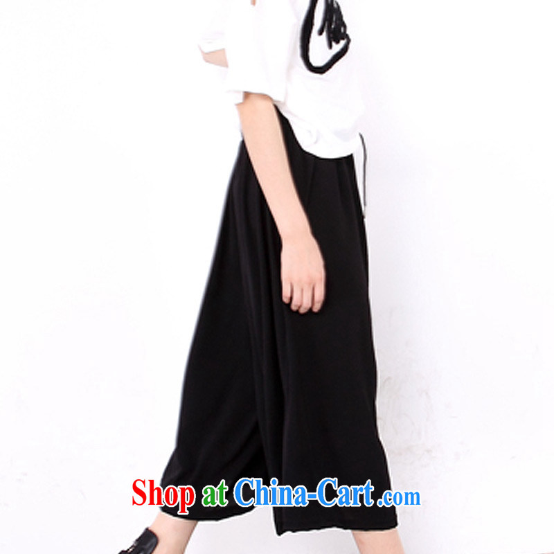 Director of the Advisory Committee King, female fat sister 2015 summer new Korean loose video thin ice woven Wide Leg trousers 9 pants and skirts pants black relaxed, code, made the Advisory Committee (mmys), shopping on the Internet