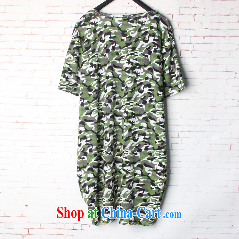 hamba feelnet female Korean version 2015 summer new, mm thick loose stamp duty, long, short-sleeved shirt T 1586 camouflage 48 code/Recommendation 80 - 130 kg, FeelNET, shopping on the Internet