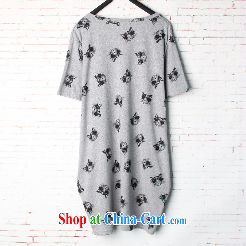 The feelnet code girl with thick mm summer new Korean loose video thin, long, stamp duty short-sleeved T pension 1589 gray 44 code/recommendations 45 - 80 kg, FeelNET, shopping on the Internet