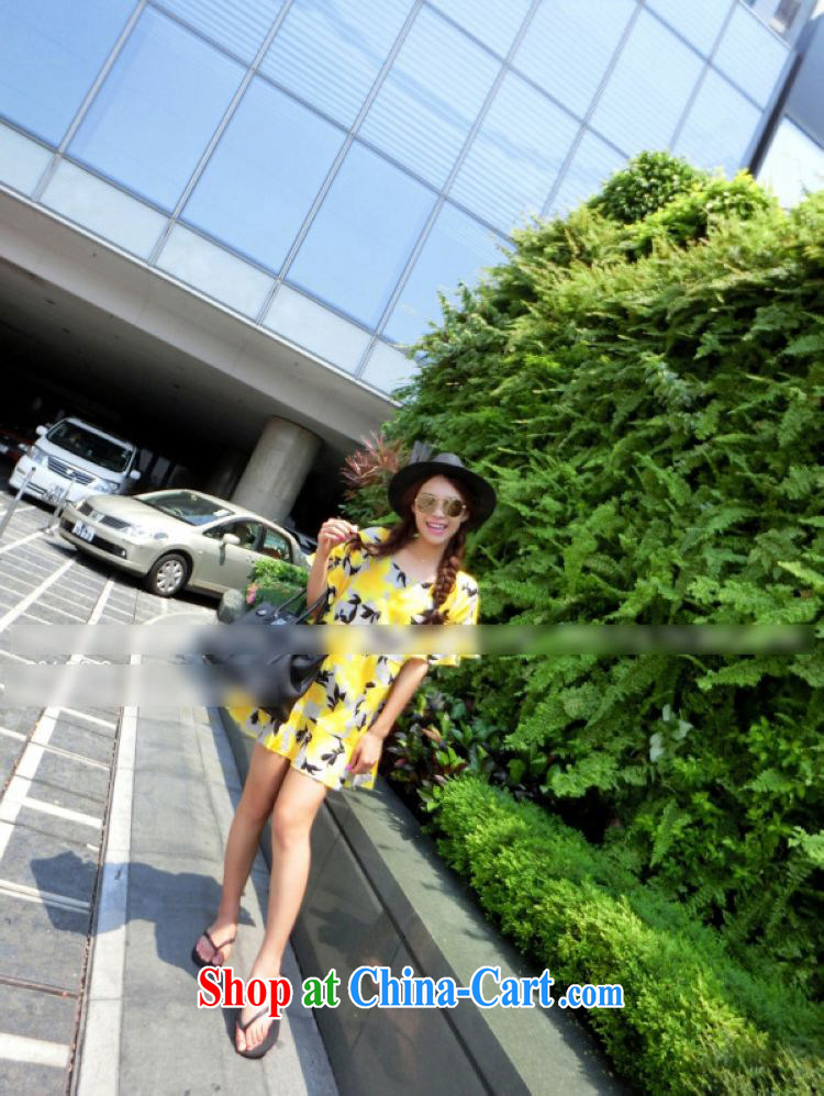 The sum 2015 summer Korean fresh large, female thick mm video thin loose doll dress 200 jack can be seen wearing a yellow XXXL pictures, price, brand platters! Elections are good character, the national distribution, so why buy now enjoy more preferential! Health