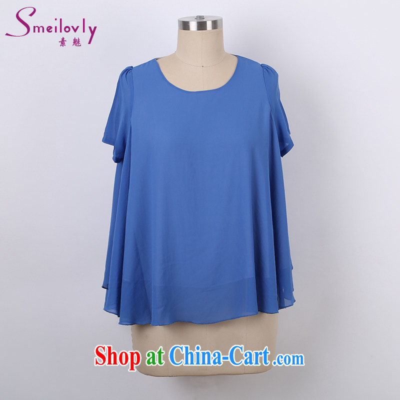 Director of 2015 summer new 200 jack is indeed the XL women mm thick Korean lax round-collar short-sleeve shirt T 1608 fall in love with a template large blue code 4 XL 180 Jack left and right
