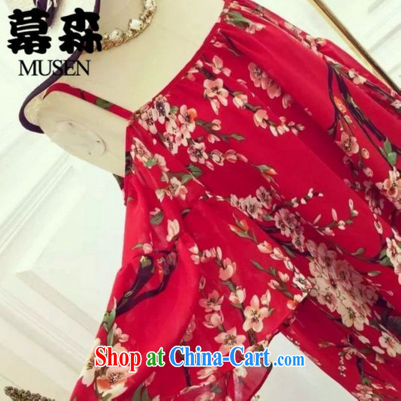 The sum 2015 summer Korean sexy bare shoulders thick mm video thin dresses larger debris Flower Snow woven strap with skirt video thin 200 jack can be seen wearing a red XXXL, Sum, and shopping on the Internet