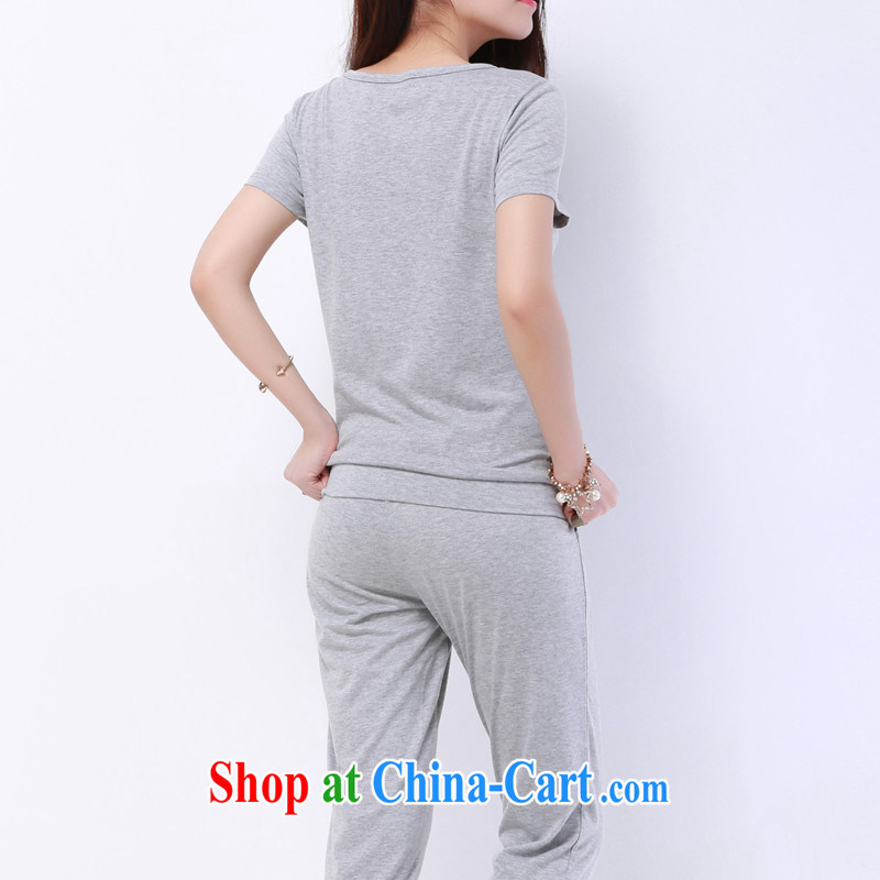 The Code's 2015 new stamp duty and stylish lounge 7 pants mm thick and fat and uniform package the code women 200 Jack thick sister two-piece gray XXXXL, BS, shopping on the Internet