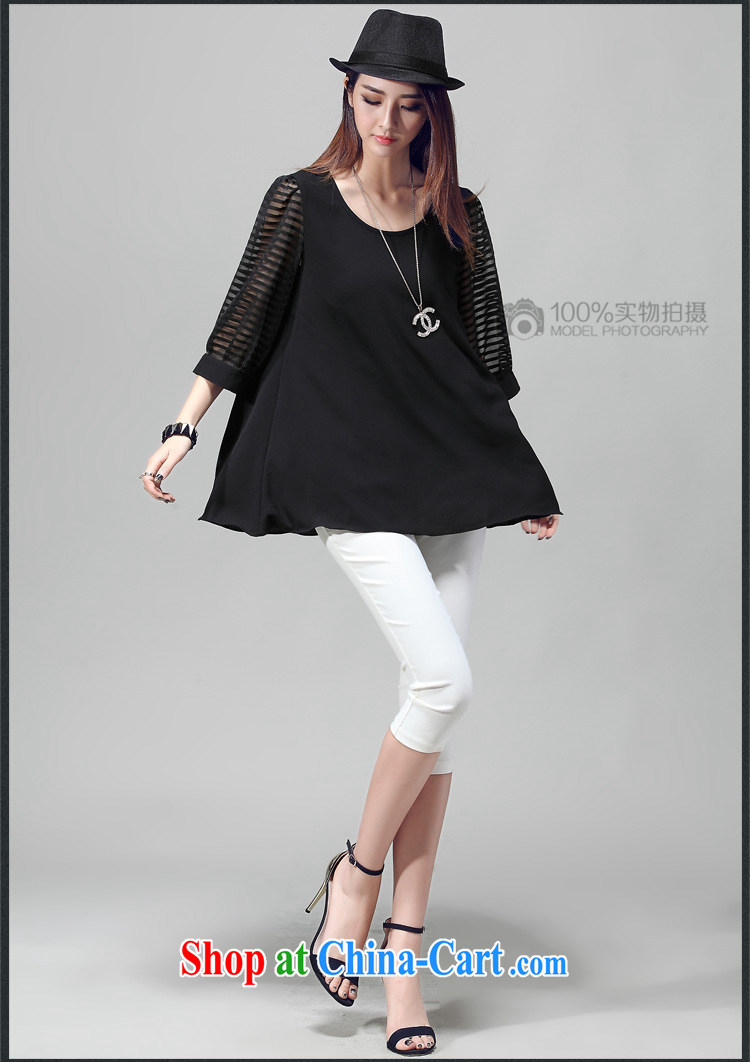 Elizabeth's Kosovo savoil Korea and indeed XL female summer stretch Web yarn jacquard stitching the code loose T shirt T-shirt T 5013 black 4XL pictures, price, brand platters! Elections are good character, the national distribution, so why buy now enjoy more preferential! Health