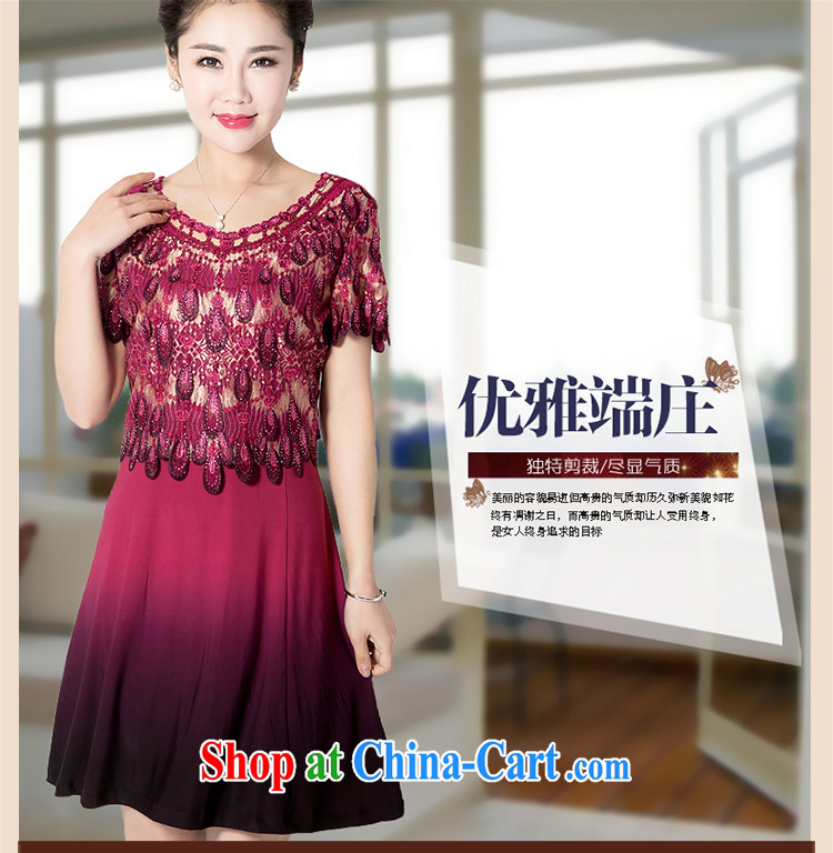 Summer 2015 exclusive women's clothing dresses larger summer, older women wedding wedding mom with short-sleeved dresses lace inserts drill dresses gradient XXL pictures, price, brand platters! Elections are good character, the national distribution, so why buy now enjoy more preferential! Health