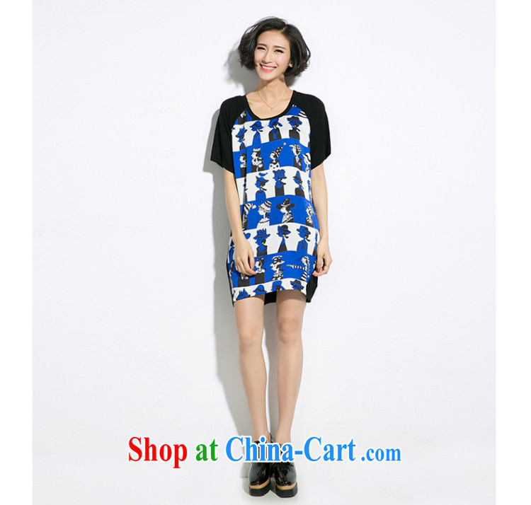 Summer 2015 mm thick new Europe the Code women flash the howling ghost stitching Satin embossed graphics thin dresses blue 4 XL pictures, price, brand platters! Elections are good character, the national distribution, so why buy now enjoy more preferential! Health