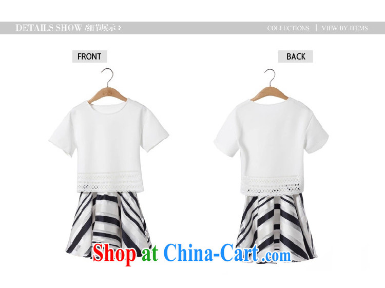 In accordance with Quebec 2015 summer new dresses XL dress Korean short-sleeved thick sister two-piece white + skirt XXXXL pictures, price, brand platters! Elections are good character, the national distribution, so why buy now enjoy more preferential! Health