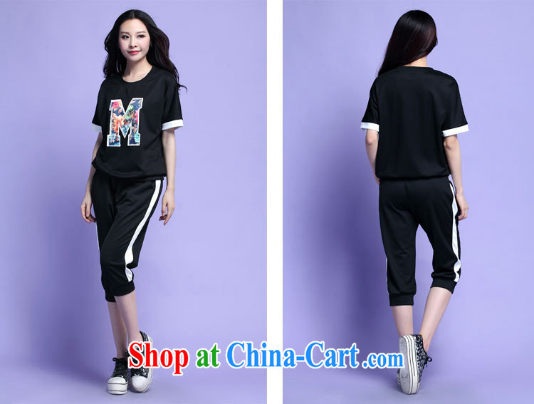 The payment the obesity mm sweater Kit Korean casual two-piece uniforms 7 pants bat sleeves T-shirt T shirt XL casual summer black 4XL approximately 170 - 185 Jack pictures, price, brand platters! Elections are good character, the national distribution, so why buy now enjoy more preferential! Health