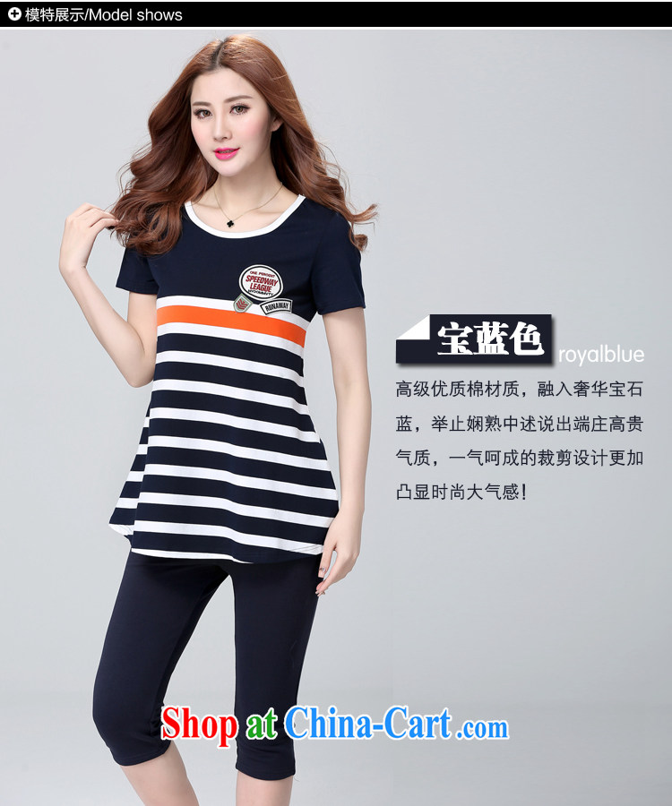 ZORMO larger female summer mm thick and fat XL Leisure package stripes short-sleeved T shirt + 7 pants sportswear red 4 XL pictures, price, brand platters! Elections are good character, the national distribution, so why buy now enjoy more preferential! Health