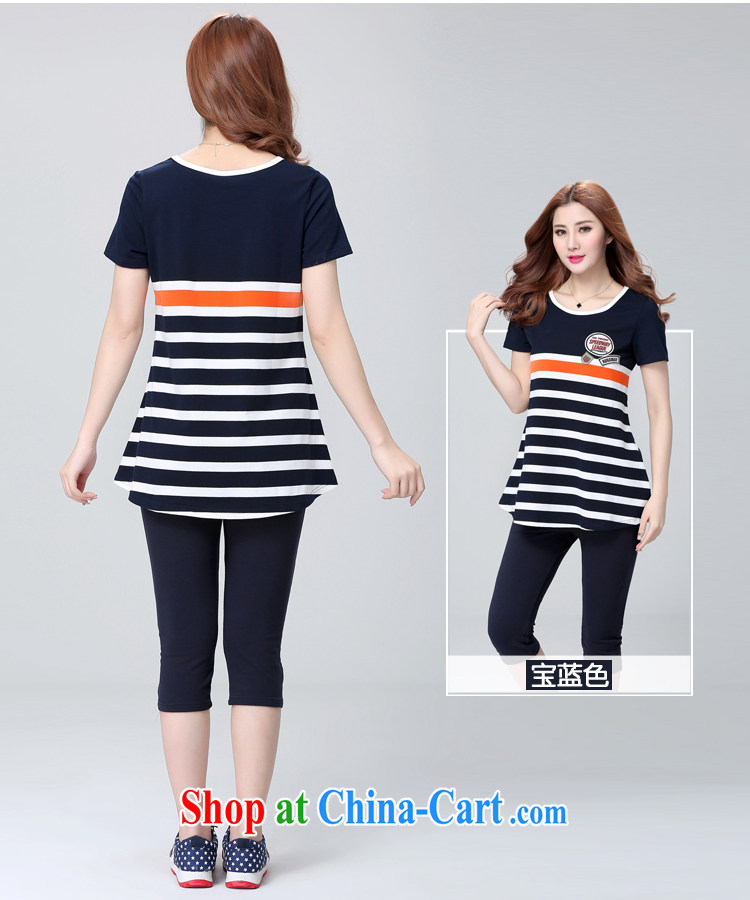 ZORMO larger female summer mm thick and fat XL Leisure package stripes short-sleeved T shirt + 7 pants sportswear red 4 XL pictures, price, brand platters! Elections are good character, the national distribution, so why buy now enjoy more preferential! Health