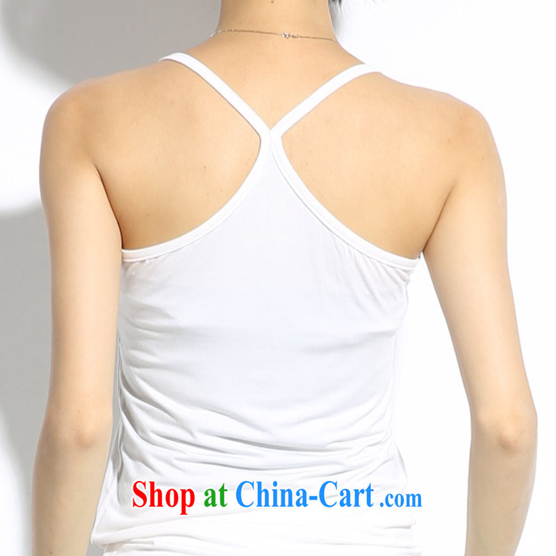 Eternal show the code female strap with small vest 2015 summer new thick mm video thin 100 ground in short, cotton short, comfortable, breathable solid shirt vest white 2 XL, eternal, and the show, and shopping on the Internet