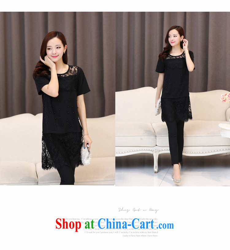 M 姂 2015 summer new, larger female 100 ground loose lace spell series dress 2195 black XXL pictures, price, brand platters! Elections are good character, the national distribution, so why buy now enjoy more preferential! Health