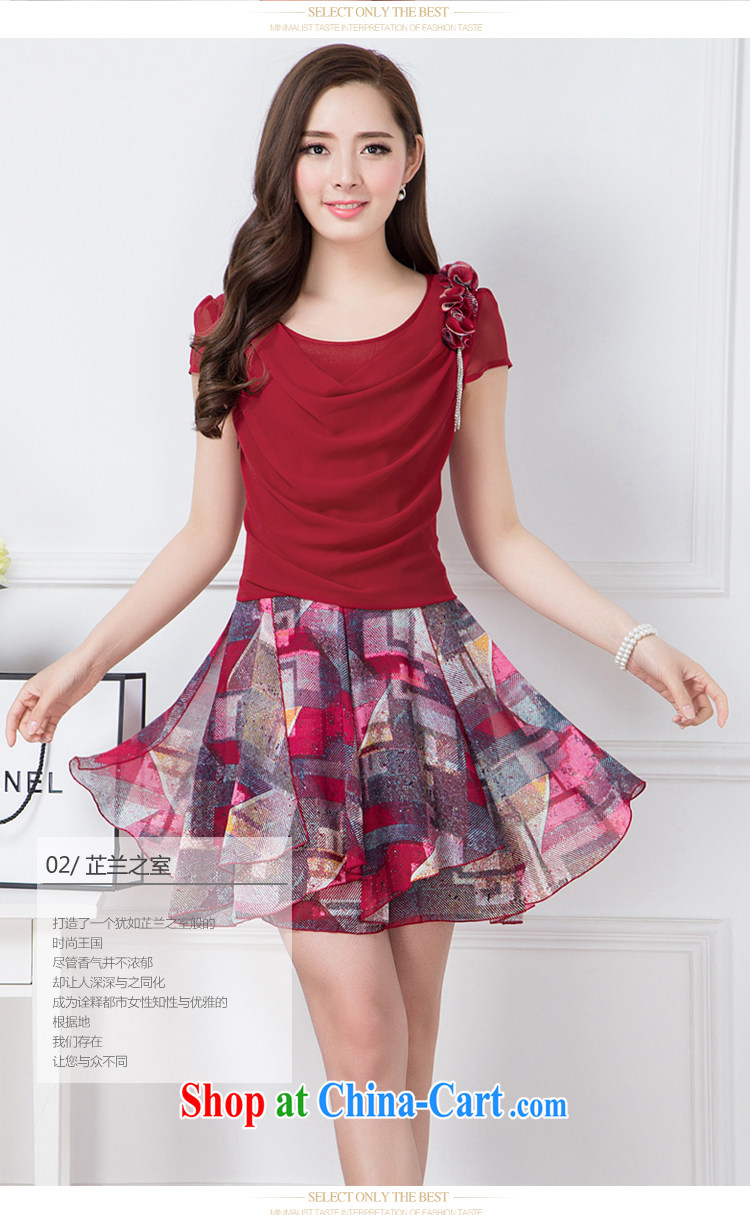 Ex-gratia benefit friends 2015 summer new Korean Beauty large code OL name Yuan temperament female short-sleeved leave two snow-woven dresses Kit skirt red XXXXL pictures, price, brand platters! Elections are good character, the national distribution, so why buy now enjoy more preferential! Health