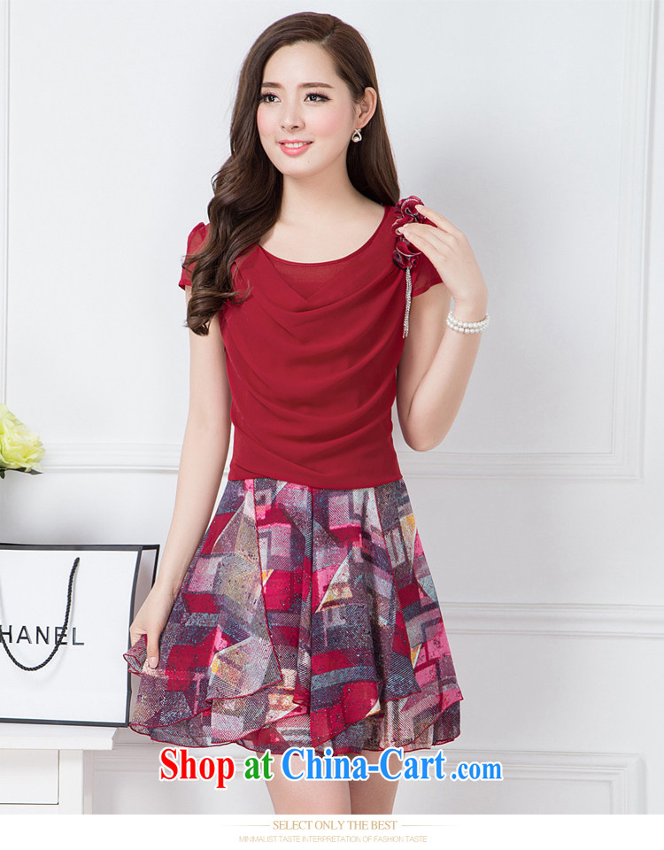 Ex-gratia benefit friends 2015 summer new Korean Beauty large code OL name Yuan temperament female short-sleeved leave two snow-woven dresses Kit skirt red XXXXL pictures, price, brand platters! Elections are good character, the national distribution, so why buy now enjoy more preferential! Health