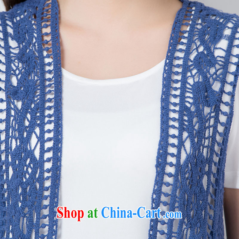 Benefit from welcoming friends 2015 summer new, larger female lace 3 piece set, long, Bohemian Kit skirt dresses blue XXXL and friends benefit from favorable (HYX), online shopping