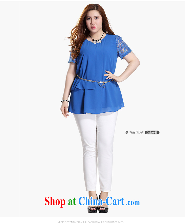 Slim Li-su 2015 summer new, larger female multi-level tiles with romantic lace short sleeve graphics thin, long, snow-woven shirts Q 8310 Tibetan blue 4XL pictures, price, brand platters! Elections are good character, the national distribution, so why buy now enjoy more preferential! Health