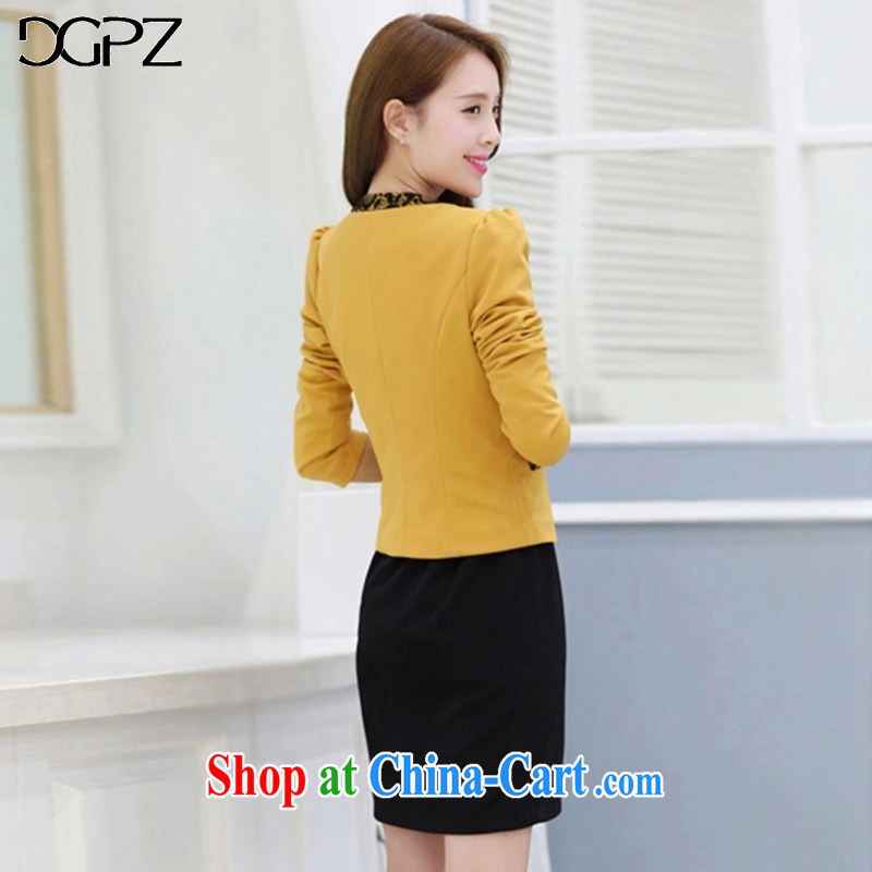 DGPZ larger female dress Kit 2015 summer new, skirt Kit V 620 yellow Kit 4 XL, DGPZ, shopping on the Internet