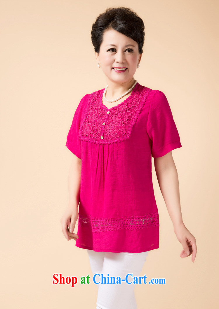 the Yaohan Department Store, Mother's Day package e-mail summer wear large, short-sleeved snow woven shirts female T shirts, older MOM loose embroidered shirt T-shirt 4 color XL pictures, price, brand platters! Elections are good character, the national distribution, so why buy now enjoy more preferential! Health