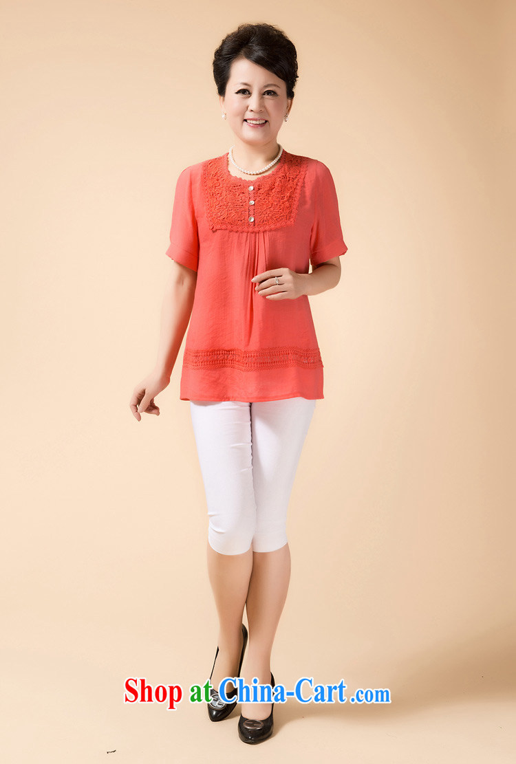 the Yaohan Department Store, Mother's Day package e-mail summer wear large, short-sleeved snow woven shirts female T shirts, older MOM loose embroidered shirt T-shirt 4 color XL pictures, price, brand platters! Elections are good character, the national distribution, so why buy now enjoy more preferential! Health