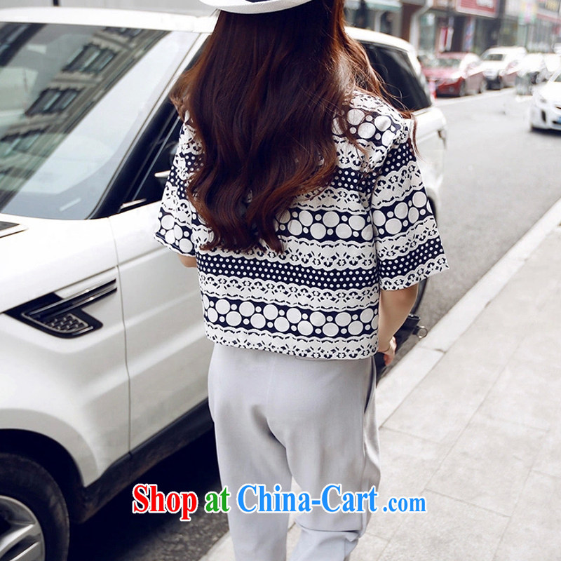 Yi Li Xuan 2015 spring and summer new stylish package short T-shirt half sleeve shirt casual pants two sets of picture color XL, Yi Li Xuan (EILIXUAN), online shopping