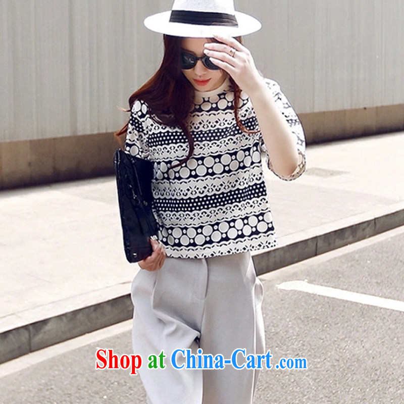 Yi Li Xuan 2015 spring and summer new stylish package short T-shirt half sleeve shirt casual pants two sets of picture color XL, Yi Li Xuan (EILIXUAN), online shopping