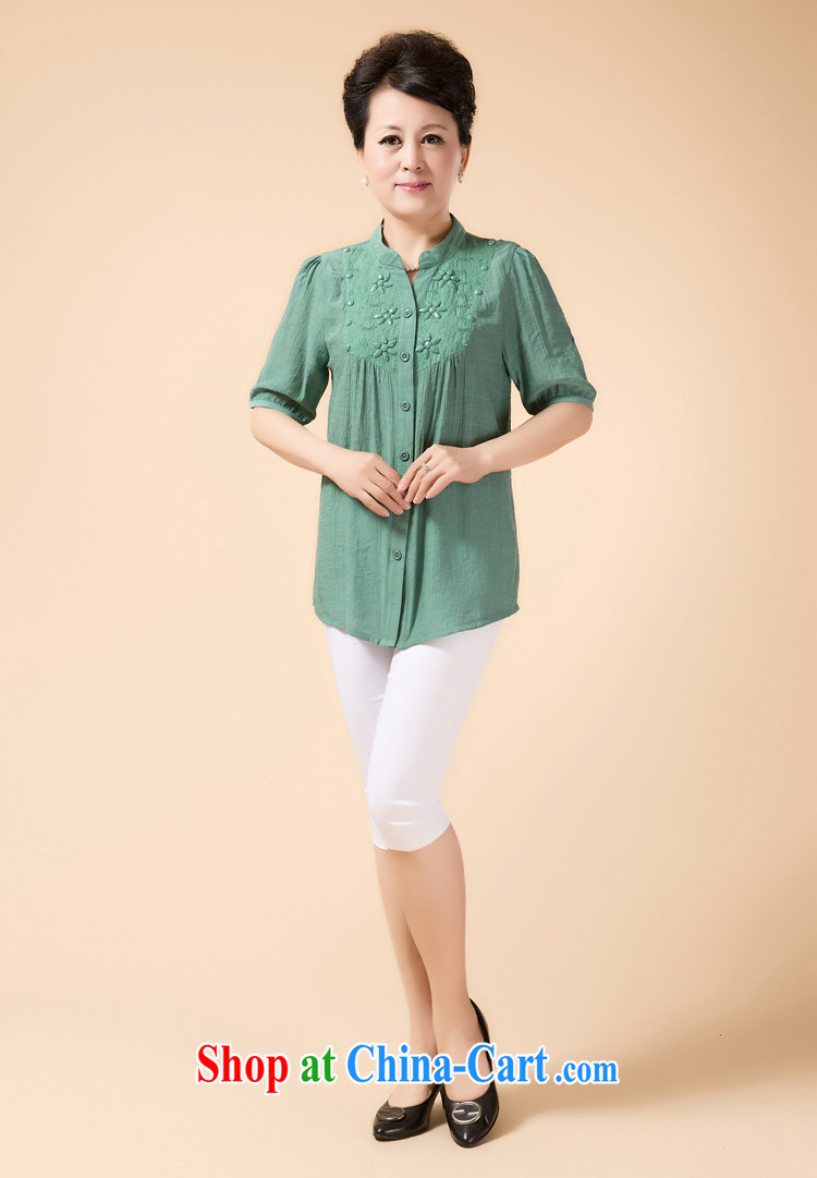 The BAI, middle-aged and older new girls spring and summer MOM load the code 7 solid cuff linen T-shirt T-shirt shirt middle-aged female T shirts 2 color XXXL pictures, price, brand platters! Elections are good character, the national distribution, so why buy now enjoy more preferential! Health
