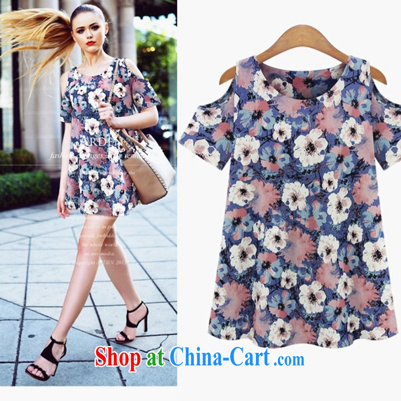 The EITAI Code women summer 2015, the fertilizer and cotton covered shoulders fat sister, long floral dress suit 4 XL, EITAI, shopping on the Internet