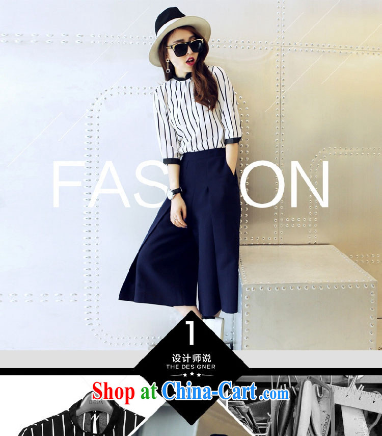 First economy 2015 Sun new, larger female European style two-piece with a short-sleeved shirt T striped T-shirt + 7 pants and skirts 1608/White 3XL 150 - 165 Jack left and right pictures, price, brand platters! Elections are good character, the national distribution, so why buy now enjoy more preferential! Health