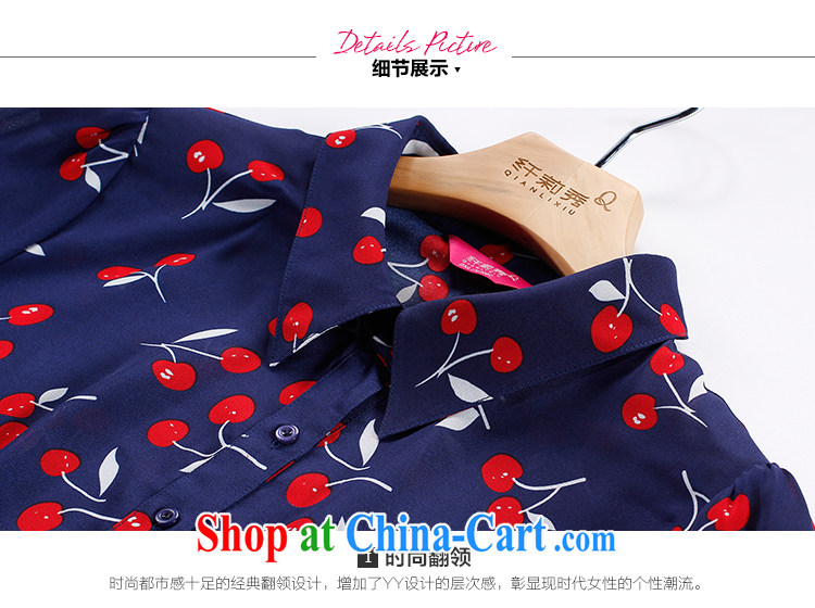 Slim Li-su 2015 summer new, larger clothes and stylish lapel stamp leisure 5 sub-cuff 100 ground snow in woven long long shirt T-shirt Q 8518 blue 5 XL pictures, price, brand platters! Elections are good character, the national distribution, so why buy now enjoy more preferential! Health