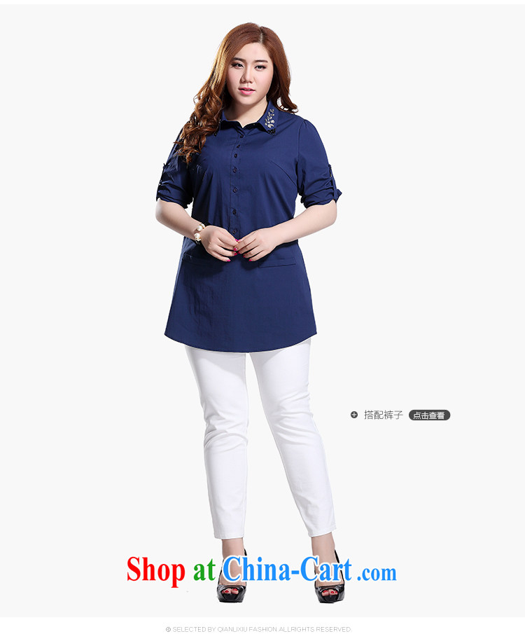 Slim Li-su 2015 summer new, larger female lapel pin manually inserts Pearl drill ground 100 Korean-pixel color-lounge shirt shirt Q 8525 Tibetan blue 5XL pictures, price, brand platters! Elections are good character, the national distribution, so why buy now enjoy more preferential! Health