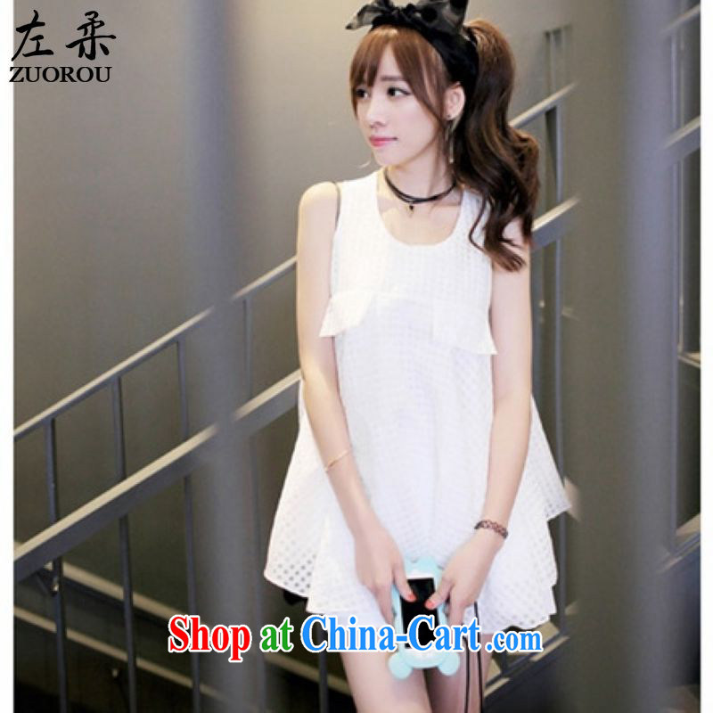 Left Sophie 2015 summer Korean female Ruili quality lady aura vest 100 hem does not rule vest dresses white are code