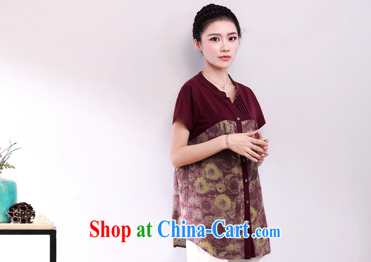 China DKchenpin winds, women with her mother, older female summer short-sleeve loose fitting shirt middle-aged women, T-shirt wine red 3 XL pictures, price, brand platters! Elections are good character, the national distribution, so why buy now enjoy more preferential! Health