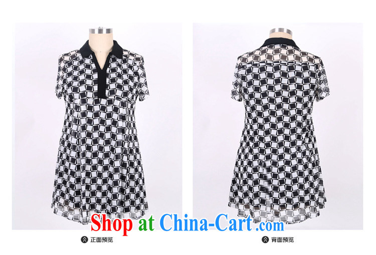 Morning would be new summer 2015, the fat increase, female dresses beauty graphics thin short-sleeved V for collision-color patterned dresses thick sister skirt black-and-white, 5 XL (180 - 200 ) jack pictures, price, brand platters! Elections are good character, the national distribution, so why buy now enjoy more preferential! Health