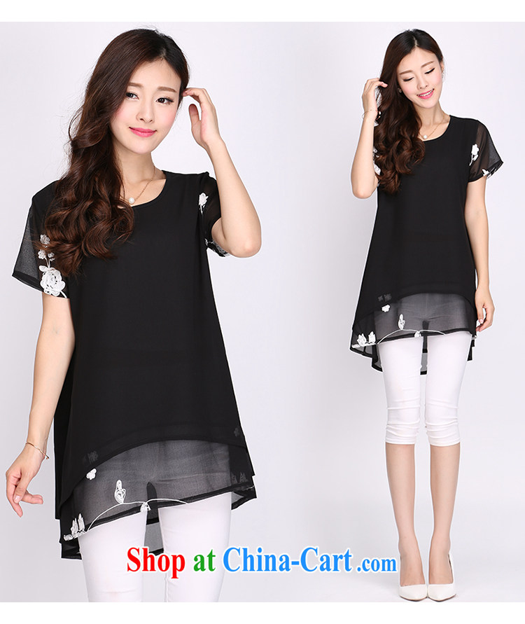 Elizabeth Anne flowers, large, female T shirts girls loose 2015 new thick mm Summer Snow woven shirts 2120 black 6 XL pictures, price, brand platters! Elections are good character, the national distribution, so why buy now enjoy more preferential! Health