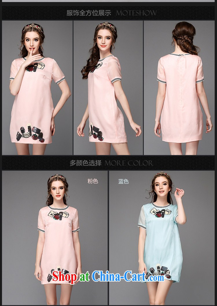 Hai Ying summer 2015 new Europe and the wind code female candy-colored short-sleeved fun high-lit, A field emulation, thick sister dresses A 710 blue 5 XL (large) pictures, price, brand platters! Elections are good character, the national distribution, so why buy now enjoy more preferential! Health