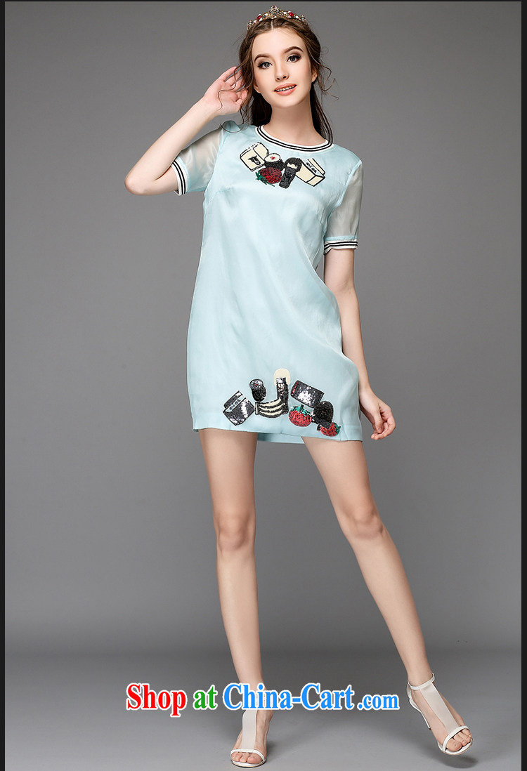 Hai Ying summer 2015 new Europe and the wind code female candy-colored short-sleeved fun high-lit, A field emulation, thick sister dresses A 710 blue 5 XL (large) pictures, price, brand platters! Elections are good character, the national distribution, so why buy now enjoy more preferential! Health