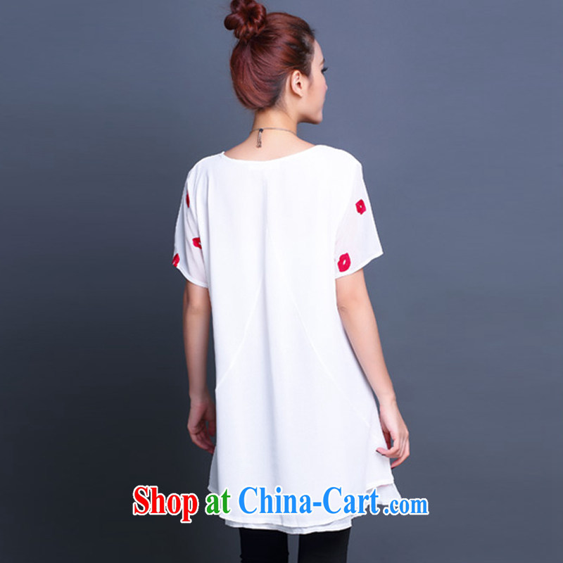 According to perfect 200 Jack mm thick and fat XL women summer 2015 new Korean Stamp loose double snow woven dresses female Y 2305 white 4XL, according to perfect (Yibofei), online shopping
