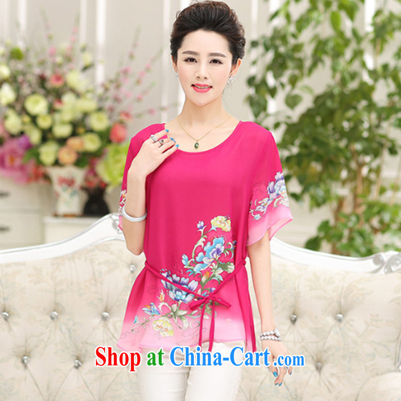 Better Cayman's 2015 Korean version of the new, larger mother load summer short-sleeve shirt T Summer Snow loose woven shirts middle-aged style blouses 9667 better color 4 XL, Cayman, and shopping on the Internet
