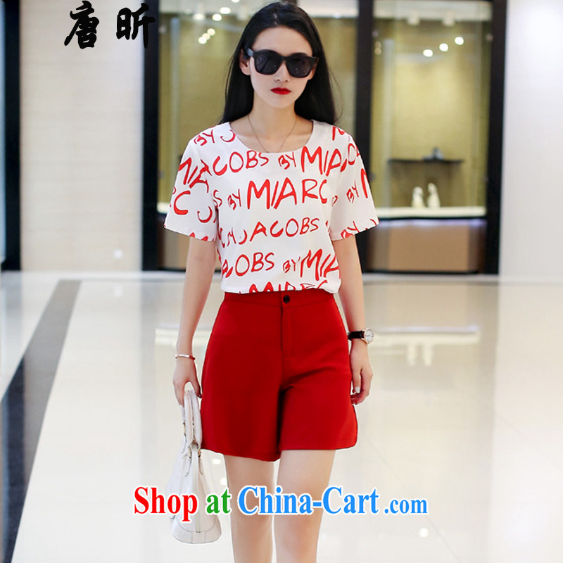 MR HENRY TANG year summer new, short-sleeved shirt T Europe large code female liberal package + shorts skirt the color 7164 XL 3 150 - 160 Jack left and right