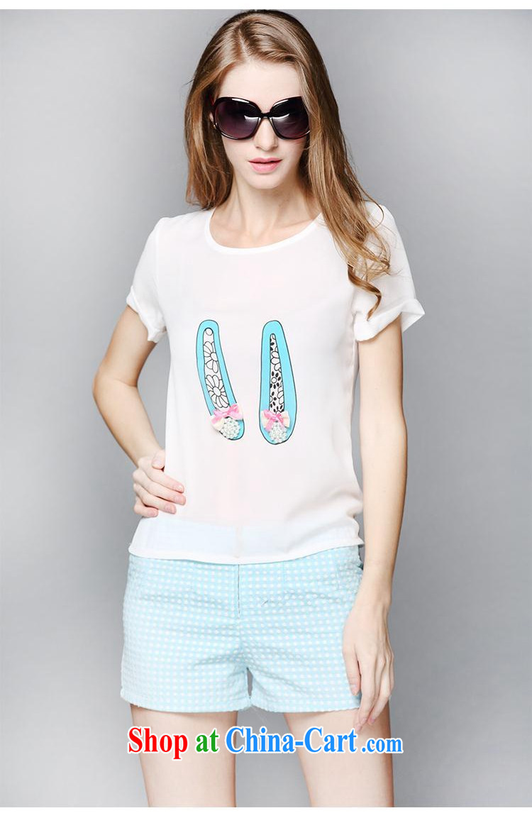 flower girl Isabelle 2015 European site new, larger women mm thick beauty graphics thin short-sleeved T-shirt shorts stylish package two-piece female D 1810 white XXL pictures, price, brand platters! Elections are good character, the national distribution, so why buy now enjoy more preferential! Health