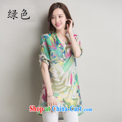 2015 Mechilado new summer Korean lady loose the 100 in a long cotton shirt the shirt 8031 green XXXL pictures, price, brand platters! Elections are good character, the national distribution, so why buy now enjoy more preferential! Health