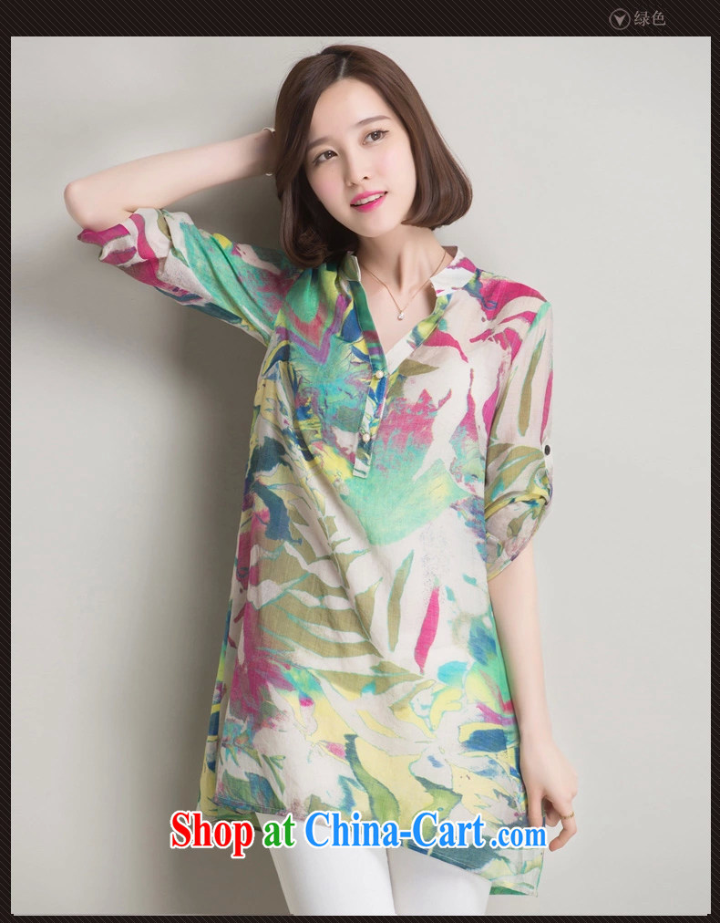 2015 Mechilado new summer Korean lady loose the 100 in a long cotton shirt the shirt 8031 green XXXL pictures, price, brand platters! Elections are good character, the national distribution, so why buy now enjoy more preferential! Health