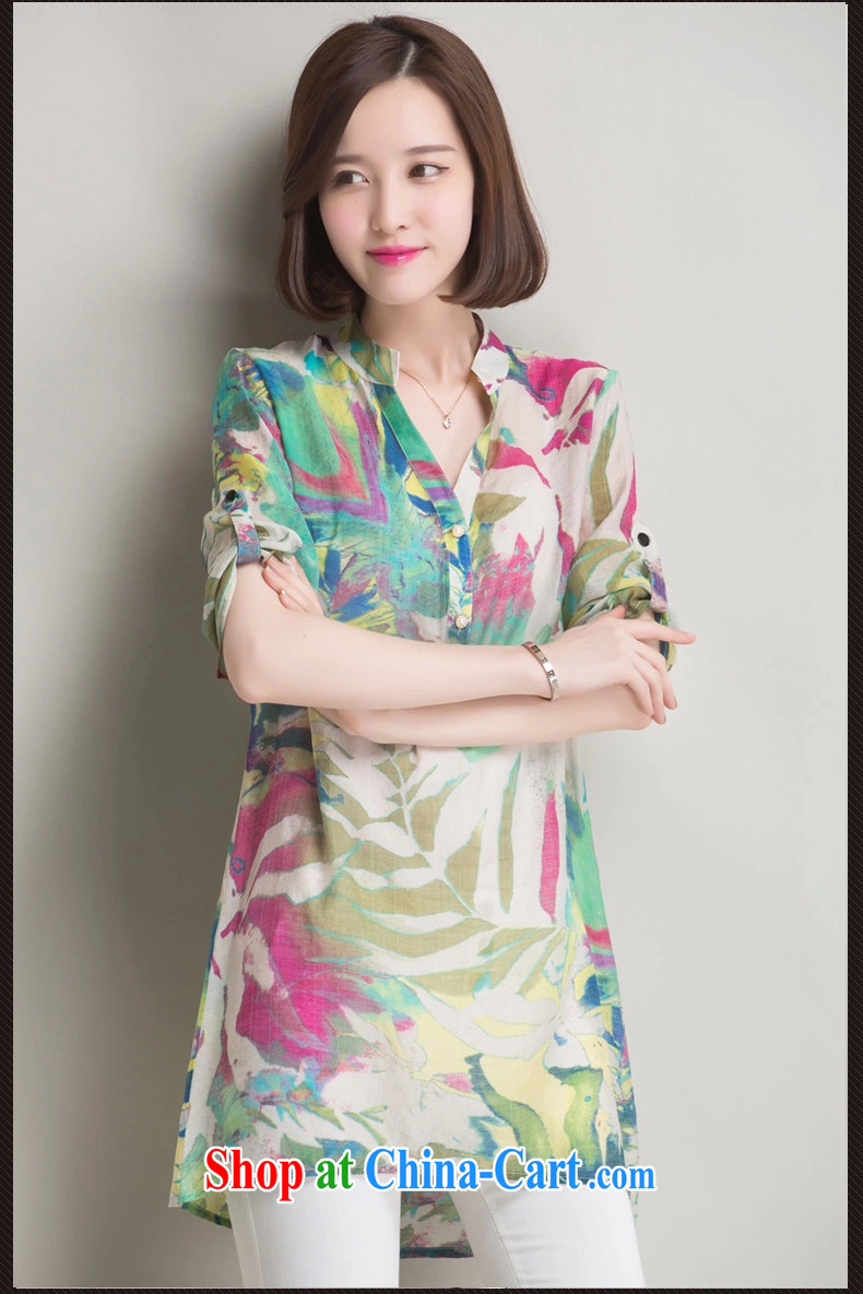 2015 Mechilado new summer Korean lady loose the 100 in a long cotton shirt the shirt 8031 green XXXL pictures, price, brand platters! Elections are good character, the national distribution, so why buy now enjoy more preferential! Health