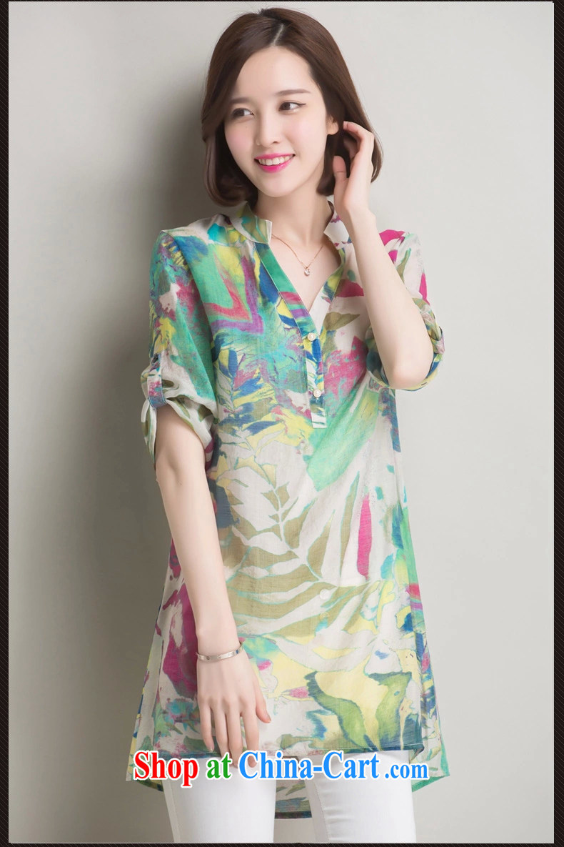2015 Mechilado new summer Korean lady loose the 100 in a long cotton shirt the shirt 8031 green XXXL pictures, price, brand platters! Elections are good character, the national distribution, so why buy now enjoy more preferential! Health