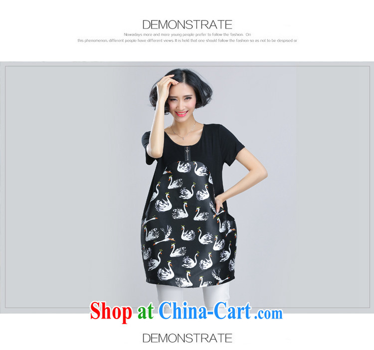 The Gore level, summer 2015 new Korean version 200 Jack the Code women mm thick loose Swan pictures dresses female black 4 XL pictures, price, brand platters! Elections are good character, the national distribution, so why buy now enjoy more preferential! Health