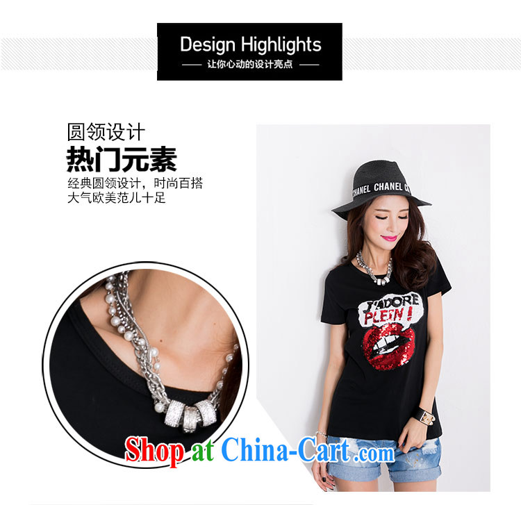 The honey beauty mm thick summer new, large, female short-sleeved round-collar, Europe, cultivating black T pension women 9270 black XXL pictures, price, brand platters! Elections are good character, the national distribution, so why buy now enjoy more preferential! Health