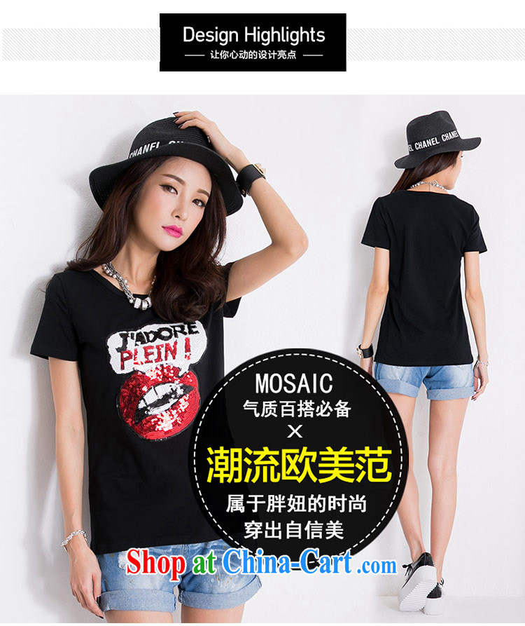 The honey beauty mm thick summer new, large, female short-sleeved round-collar, Europe, cultivating black T pension women 9270 black XXL pictures, price, brand platters! Elections are good character, the national distribution, so why buy now enjoy more preferential! Health