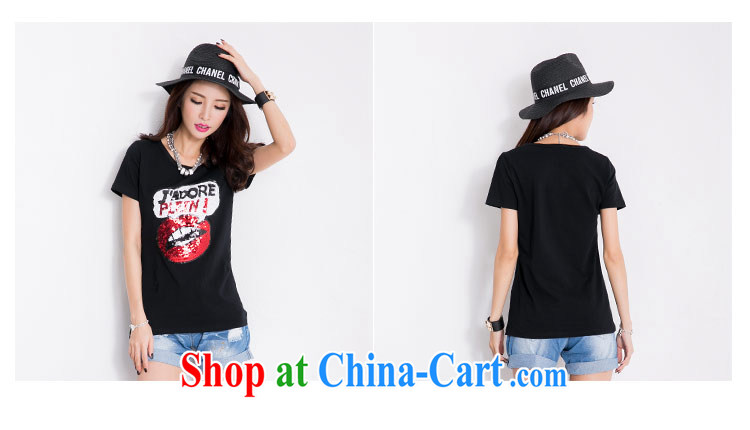 The honey beauty mm thick summer new, large, female short-sleeved round-collar, Europe, cultivating black T pension women 9270 black XXL pictures, price, brand platters! Elections are good character, the national distribution, so why buy now enjoy more preferential! Health